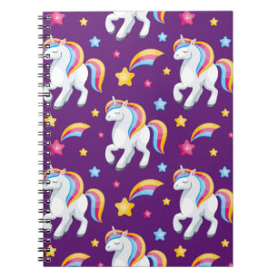 Caderno Espiral Pattern Unicorn Magic Horse Cute