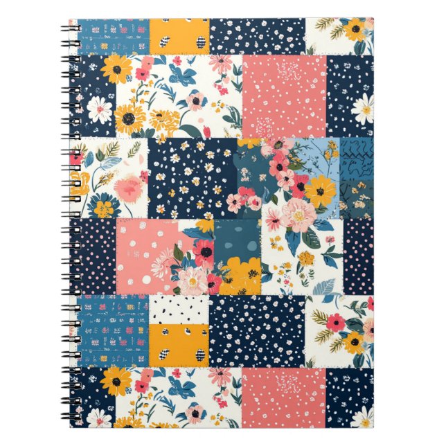 Caderno Espiral Patterno Floral Vintage (4) (Frente)