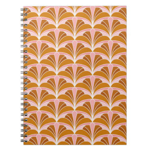 Caderno Espiral Patterno Invisível do Damask Floral Elegante. De