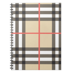Caderno Espiral Patterno Na moda da Moda Geométrica Escocesa