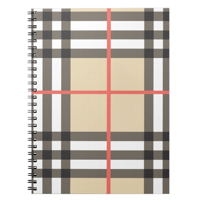 Caderno Espiral Patterno Na moda da Moda Geométrica Escocesa (Frente)