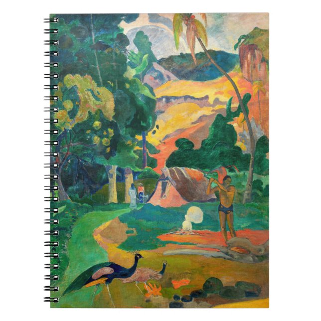 Caderno Espiral Paul Gauguin - Paisagem com Peacocks / Matamoe (Frente)