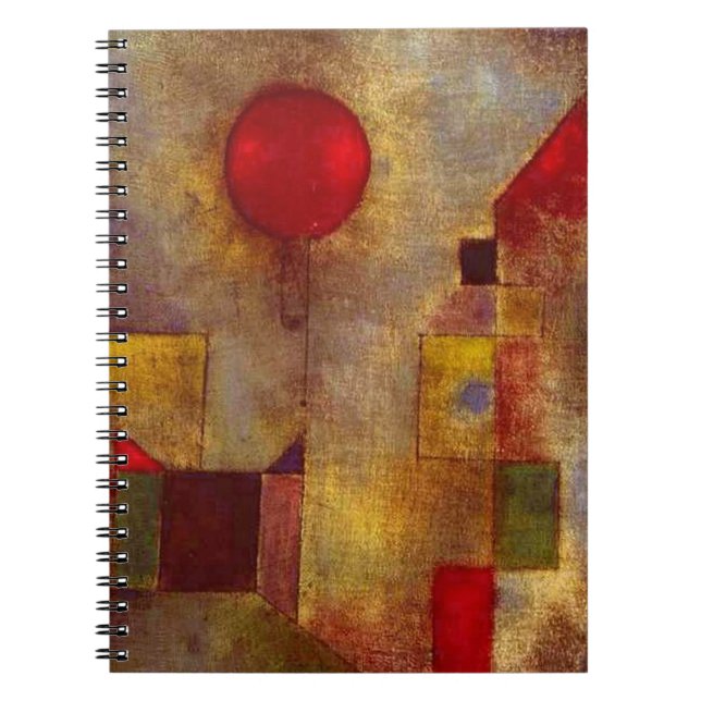 Caderno Espiral Paul Klee Red Balloon Abstrato Arte Colorida (Frente)