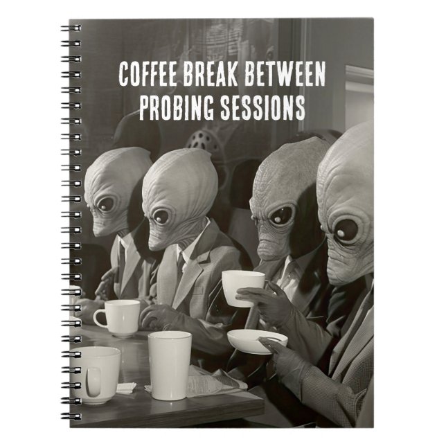 Caderno Espiral Pausa de café fazendo uma pausa dos sequestros de  (Frente)