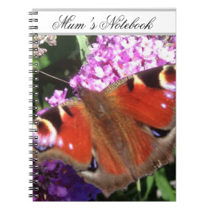 Caderno Espiral Pavão-Borboleta e BuddleiaNotebook