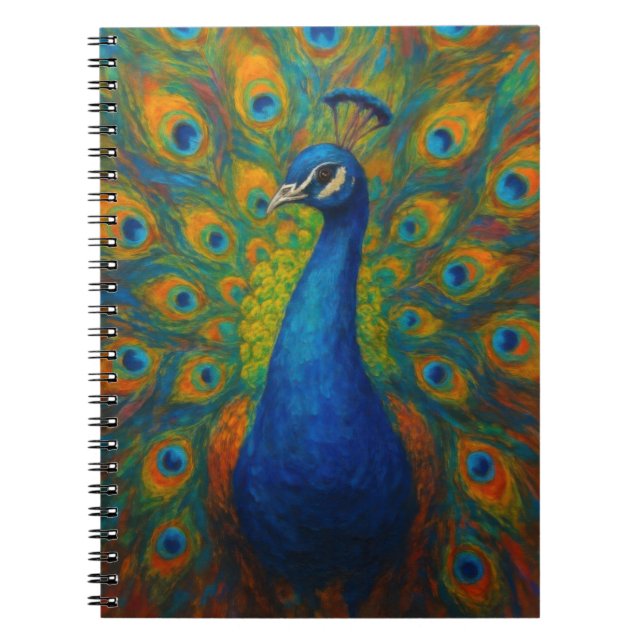 Caderno Espiral Pavão em Aquarela (Frente)