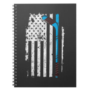 Caderno Espiral Pavilhão de Hóquei no Gelo - Bandeira Americana