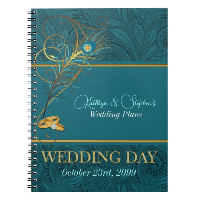 Caderno Espiral Pavock Wedding Planner for Brides with Name (Frente)