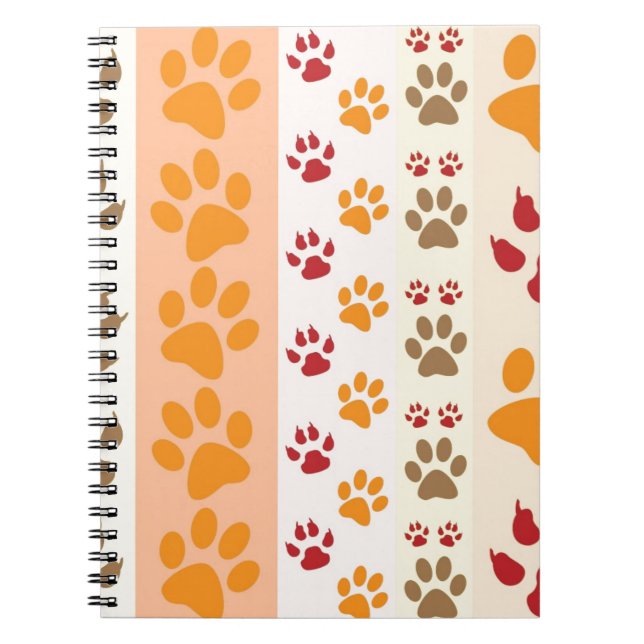Caderno Espiral Paw Imprime Pentes De Cachorro Bonitos (Frente)