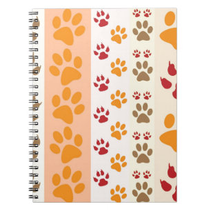 Caderno Espiral Paw Imprime Pés de Cachorros Bonitos