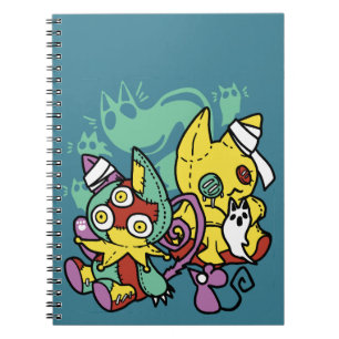 Caderno Espiral Paw-sitivamente Assustador Gatos Monstruosos de