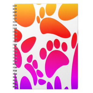 Caderno Espiral Pawprint do abstrato