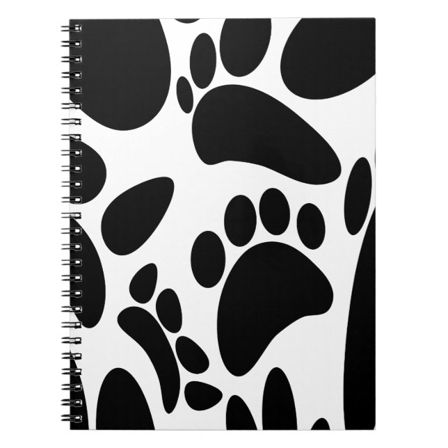 Caderno Espiral Pawprint do abstrato (Frente)
