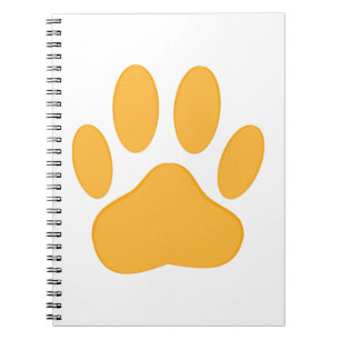 Caderno Espiral Pawprint do Cachorro Laranja