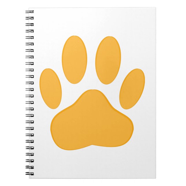 Caderno Espiral Pawprint do Cachorro Laranja (Frente)