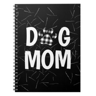 Caderno Espiral Pawprint do cão xadrez com pelo de cão