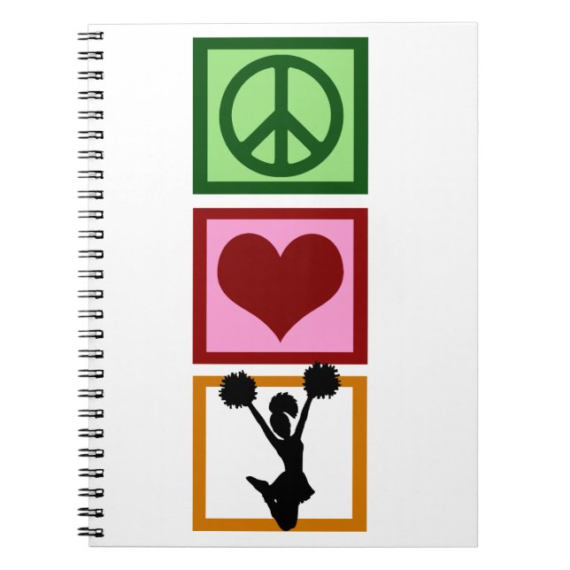 Caderno Espiral Paz Amor Cheerhead (Frente)