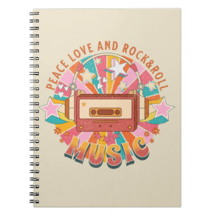 Caderno Espiral Paz amor e rock & roll
