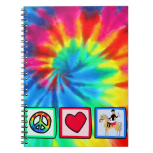 Caderno Espiral Paz, amor, equestre