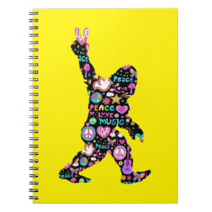 Caderno Espiral Paz Amor Pé Grande Hippie Divertido Amante do Pé G