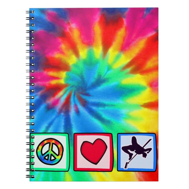 Caderno Espiral Paz, amor, salto alto (Frente)