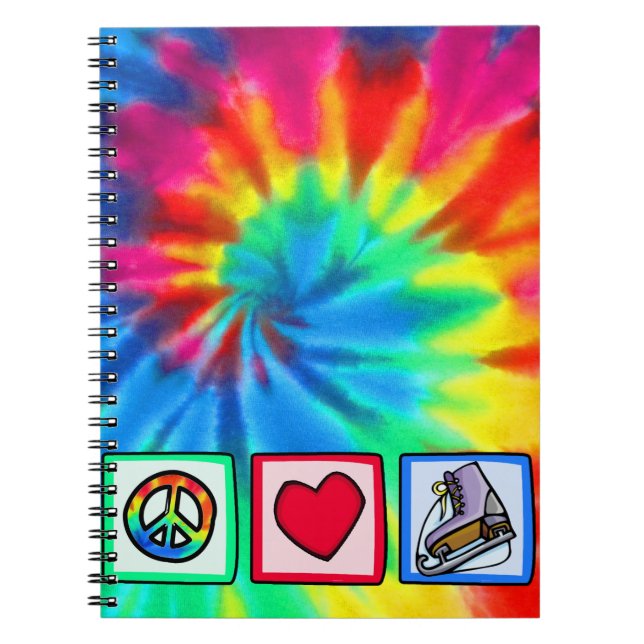 Caderno Espiral Paz, amor, skate de gelo (Frente)