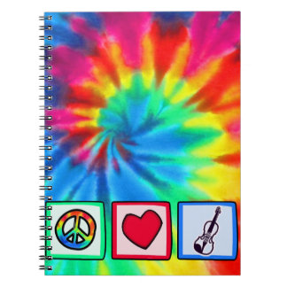 Caderno Espiral Paz, amor, violinos
