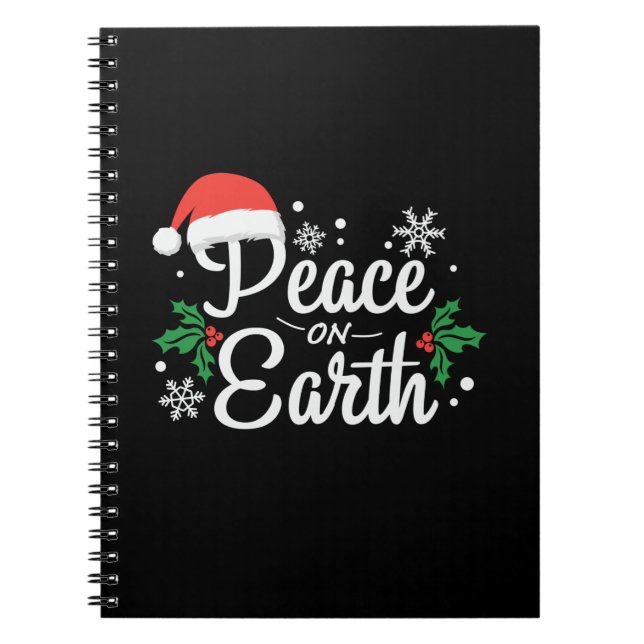 Caderno Espiral Paz De Xmas Na Terra (Frente)