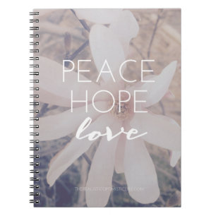 Caderno Espiral Paz, esperança, Diário do amor