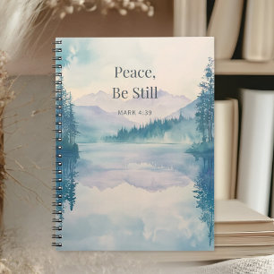 Caderno Espiral Paz, Fique Quieto Escritura Cristã – Marcos 4:39