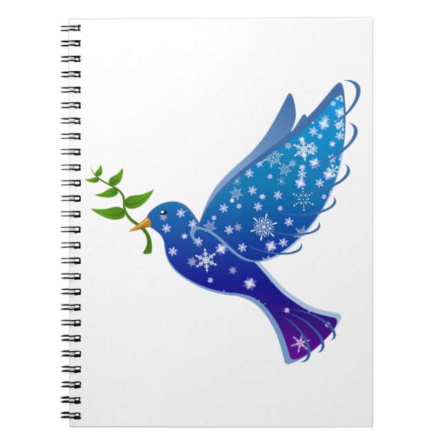 Caderno Espiral Peace Dove Bird Símbolo Love Freedom Pigeon (Frente)