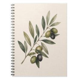 Caderno Espiral Peace Grows Here | Vintage Olive Branch Botanical