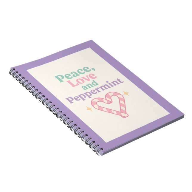 Caderno Espiral Peace, Love and Peppermint (Lado Direito)