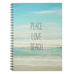 Caderno Espiral Peace Love Beach