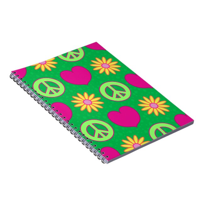 Caderno Espiral Peace Love Daisies (Lado Direito)