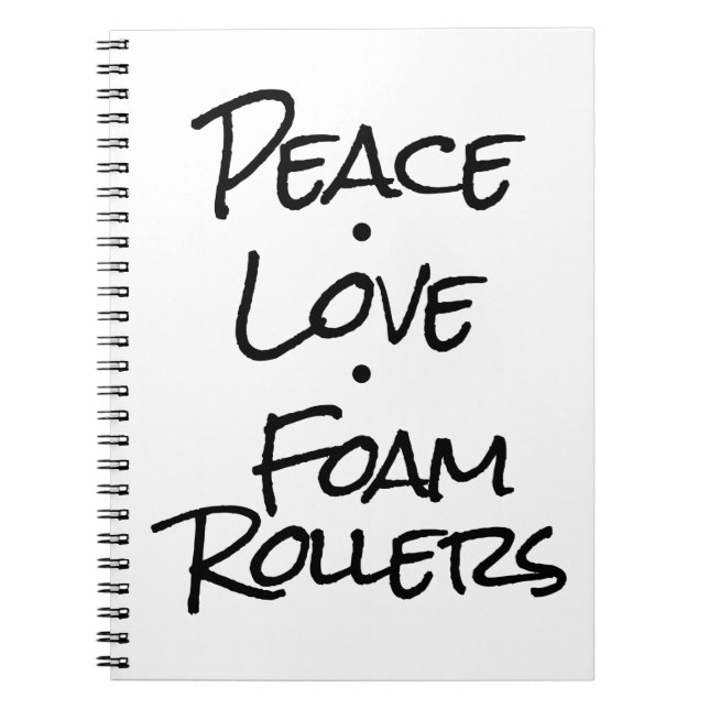 Caderno Espiral Peace Love Foam Rollers (Frente)