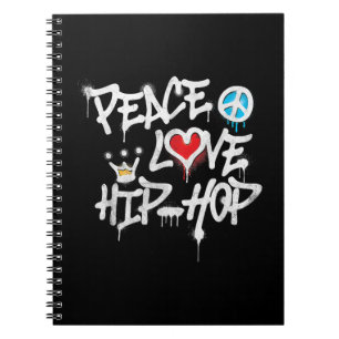 Caderno Espiral Peace Love Hip Hop Dancing