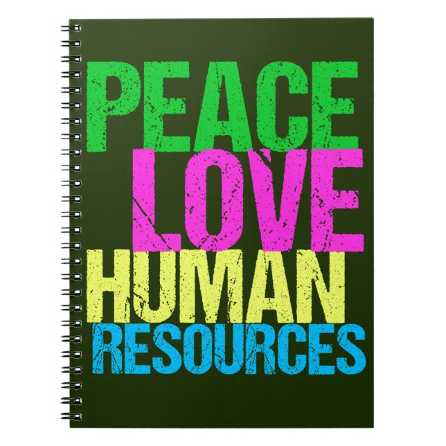Caderno Espiral Peace Love Human Resources (Frente)