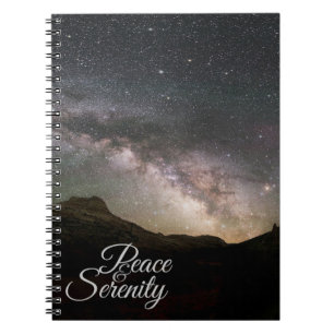Caderno Espiral Peace & Serenity Mountain Night Sky