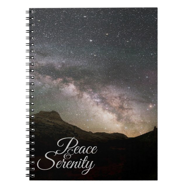 Caderno Espiral Peace & Serenity Mountain Night Sky (Frente)