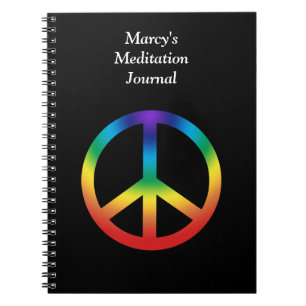 Caderno Espiral Peace Sign in Rainbow colors