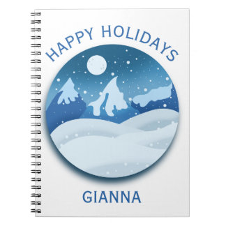 Caderno Espiral Peaceful Frosted Landscape Custom