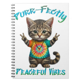 Caderno Espiral Peaceful Hippie Boho Kitten Vibes