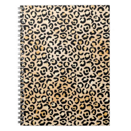 Caderno Espiral Peach Black Lepard Print