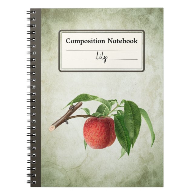 Caderno Espiral Peach delicioso em uma filial personalizada (Frente)