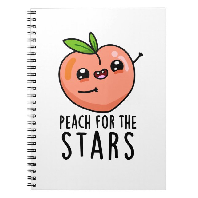 Caderno Espiral Peach For Stars Engraçado Fruta Pun (Frente)