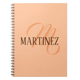 Caderno Espiral Peach Fuzz Elegante Personalizado Nome