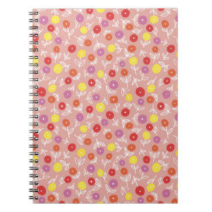 Caderno Espiral Peach Kids Floral Ditsy Spiral Notebook
