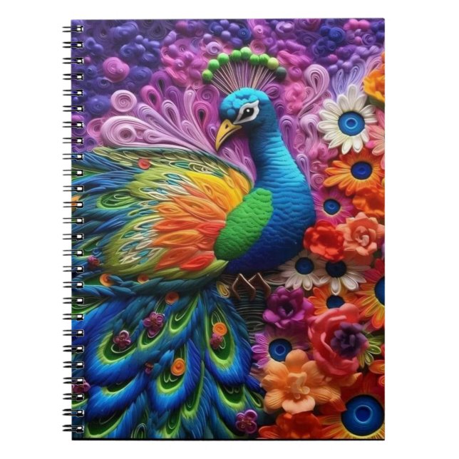 Caderno Espiral Peacock 3D (Frente)