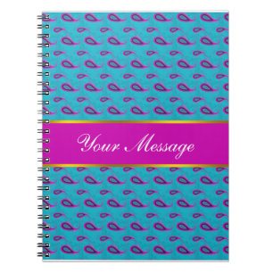 Caderno Espiral Peacock e Magenta Paisley Pattern